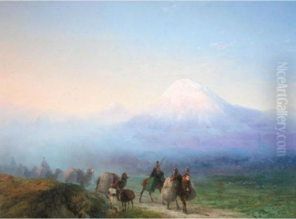 Mount Ararat Oil Painting by Ivan Konstantinovich Aivazovsky