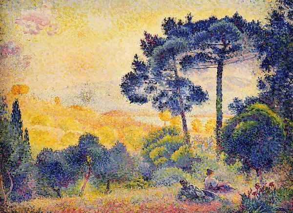 Provence Landscape Oil Painting by Henri Edmond Cross