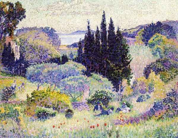 Cypress, April Oil Painting by Henri Edmond Cross