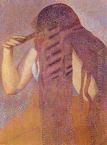 Woman Combing her Hair 1892 Oil Painting by Henri Edmond Cross