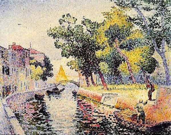 River At San Trovaso Oil Painting by Henri Edmond Cross