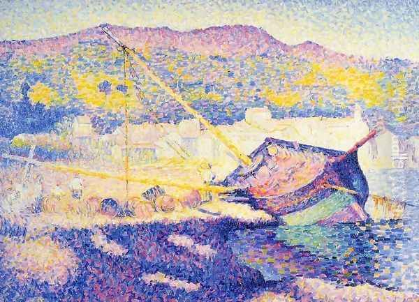 The Blue Boat Oil Painting by Henri Edmond Cross