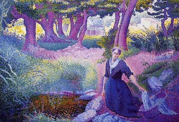 The Washerwoman Oil Painting by Henri Edmond Cross