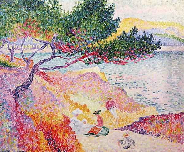 La Plage de Saint-Clair, 1906-07 Oil Painting by Henri Edmond Cross