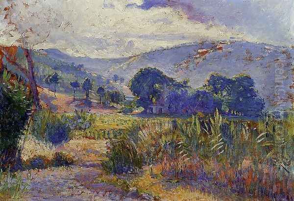 Cabasson Landscape (study) Oil Painting by Henri Edmond Cross