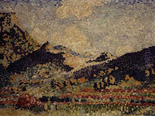 Study for the Small Maures Mountains, 1909 Oil Painting by Henri Edmond Cross