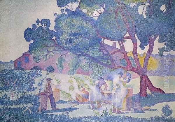 The Farm, Morning Oil Painting by Henri Edmond Cross