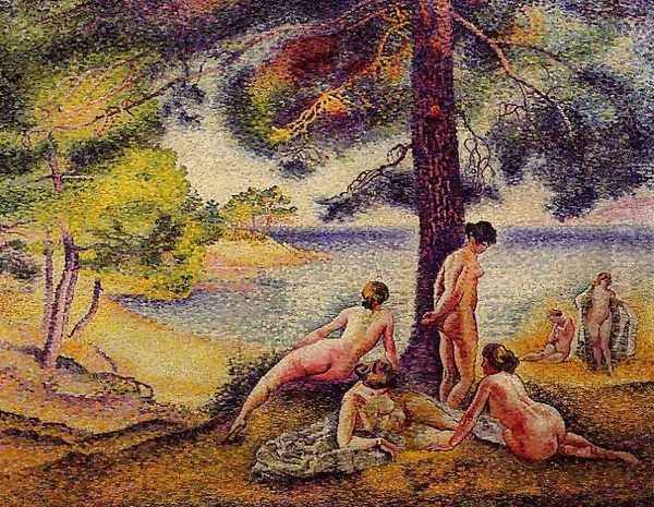 The Shady Beach Oil Painting by Henri Edmond Cross