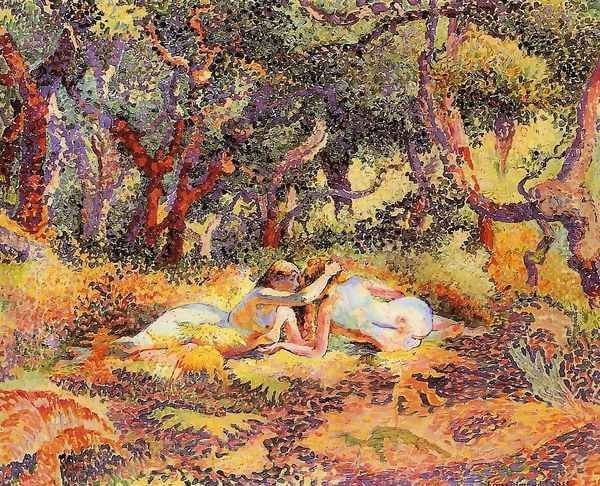 The Forest Oil Painting by Henri Edmond Cross