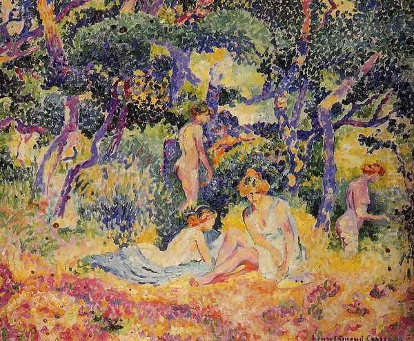 The Woods Oil Painting by Henri Edmond Cross