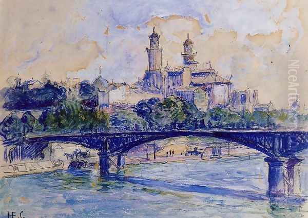 The Seine by the Trocadero Oil Painting by Henri Edmond Cross