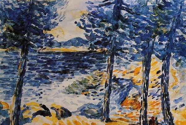 Pines by the Sea Oil Painting by Henri Edmond Cross