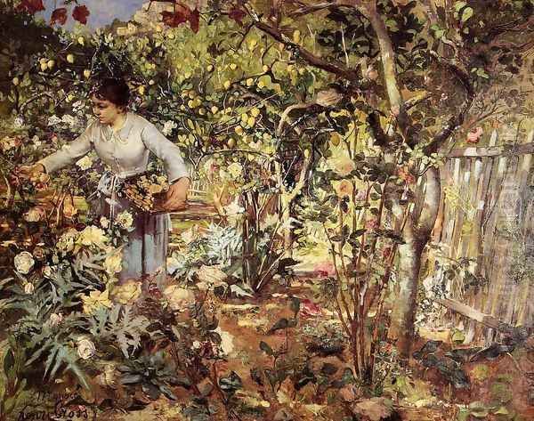 Corner of the Garden in Monaco Oil Painting by Henri Edmond Cross