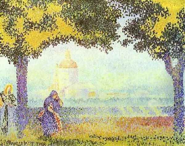 View of the Church of Santa Maria degli Angeli, near Assisi, 1909 Oil Painting by Henri Edmond Cross