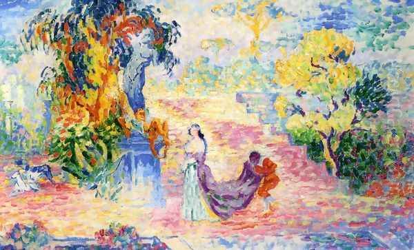 Woman in the Park, 1909 Oil Painting by Henri Edmond Cross