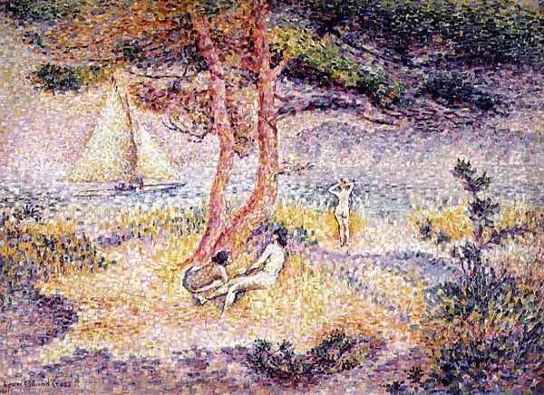 The Beach at St. Clair, 1901 Oil Painting by Henri Edmond Cross