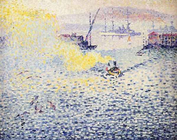 Toulon, Winter Morning Oil Painting by Henri Edmond Cross