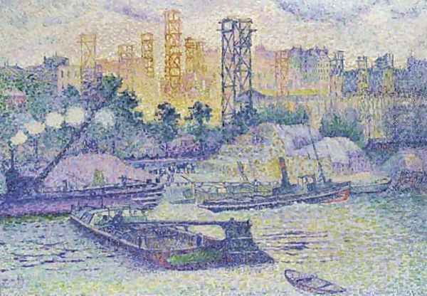 Quai de Passy Oil Painting by Henri Edmond Cross