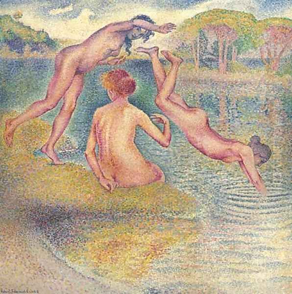 Baigneuses (La joyeuse baignade) Oil Painting by Henri Edmond Cross