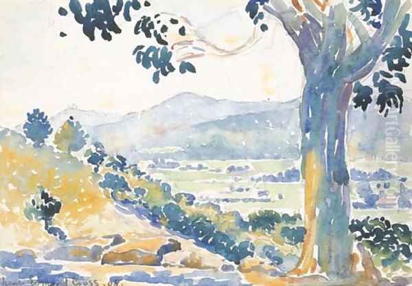 La plaine de Bormes (matin) Oil Painting by Henri Edmond Cross