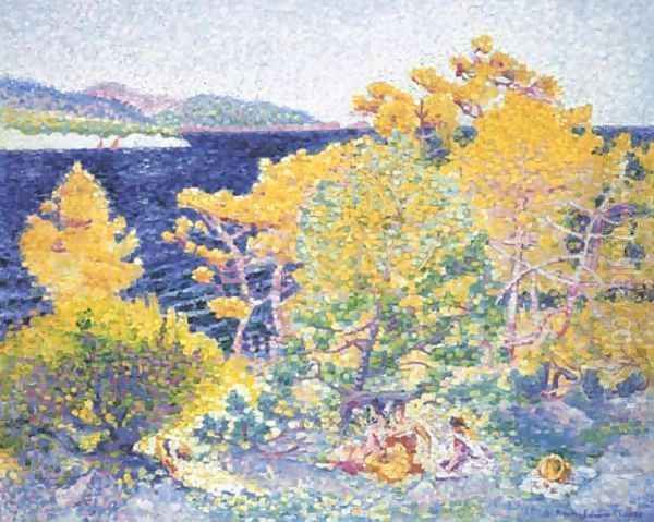 La sieste au bord de la mer Oil Painting by Henri Edmond Cross