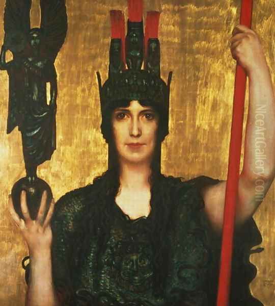 Pallas Athena, 1898 Oil Painting by Franz von Stuck