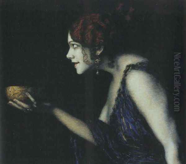 Tilla Durieux as Circe Oil Painting by Franz von Stuck