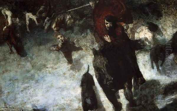 Wild Chase Oil Painting by Franz von Stuck