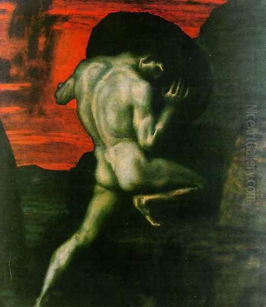 Sisyphus 1920 Oil Painting by Franz von Stuck