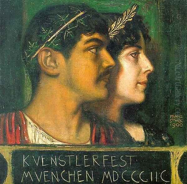 Franz and Mary Stuck as a God and Goddess 1900 Oil Painting by Franz von Stuck