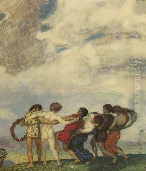 Spring Dance Oil Painting by Franz von Stuck