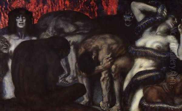 Inferno Oil Painting by Franz von Stuck