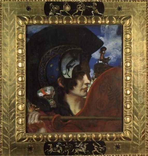 Fighting Amazons Oil Painting by Franz von Stuck