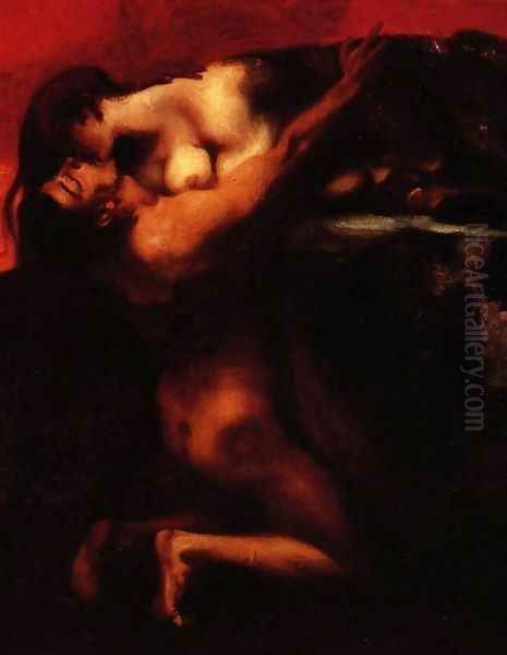 The Kiss of the Sphinx Oil Painting by Franz von Stuck