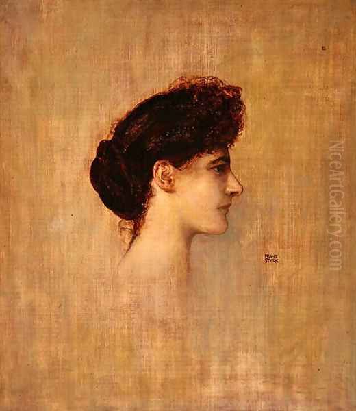 Head of a Woman Oil Painting by Franz von Stuck