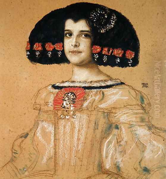 Portrait of Mary, the Artist's Daughter, c.1908 Oil Painting by Franz von Stuck