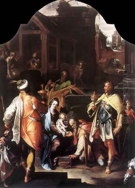 Adoration of the Kings c. 1595 Oil Painting by Bartholomaeus Spranger