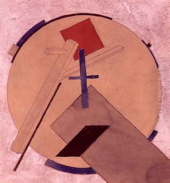 Untitled Proun Study, c.1919-20 Oil Painting by Eliezer Markowich Lissitzky