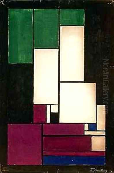 Composition Oil Painting by Theo van Doesburg