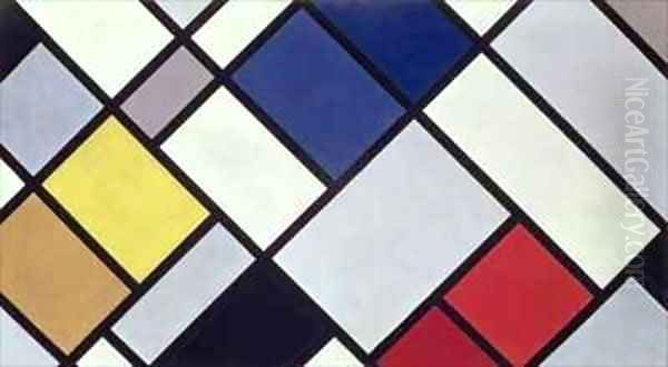 Contra Composition of Dissonances Oil Painting by Theo van Doesburg