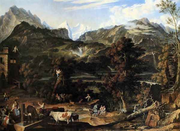 The Upland near Bern 1816 Oil Painting by Joseph Anton Koch