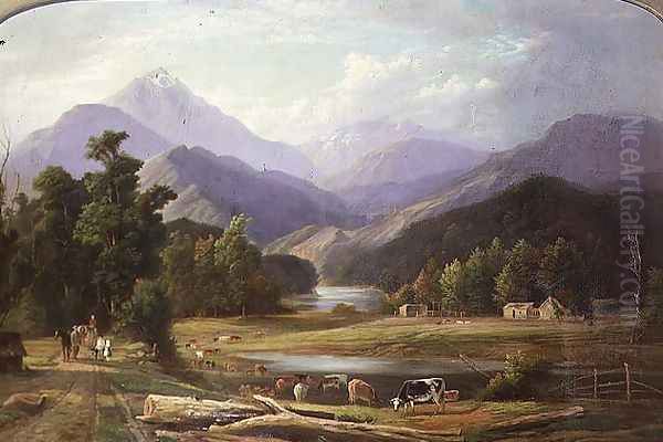 New Zealand Landscape 1872 Oil Painting by Ebenezer Wake-Cook