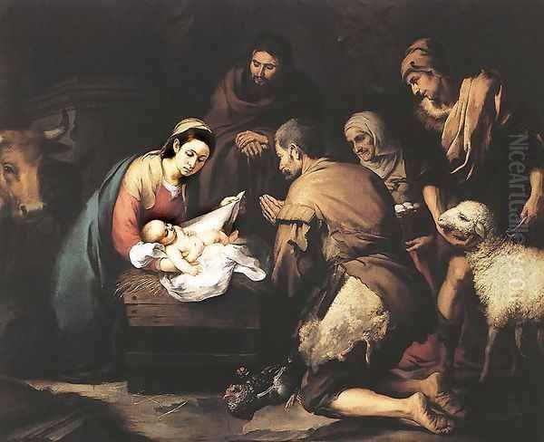 Adoration of the Shepherds 1650-55 Oil Painting by Bartolome Esteban Murillo