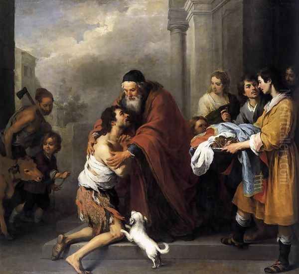 Return of the Prodigal Son 1667-70 Oil Painting by Bartolome Esteban Murillo