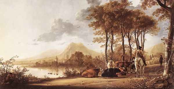 River Landscape 1655-60 Oil Painting by Aelbert Cuyp