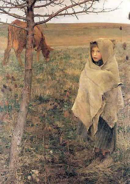 Pauvre Fauvette Oil Painting by Jules Bastien-Lepage