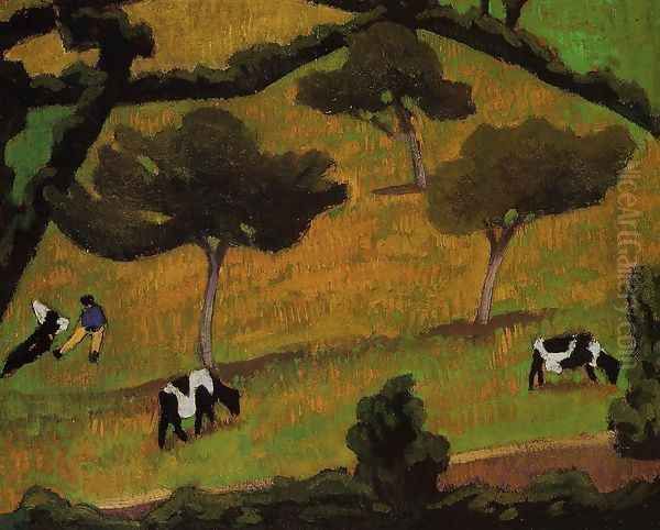 Cows in a Meadow Oil Painting by Roger de La Fresnaye