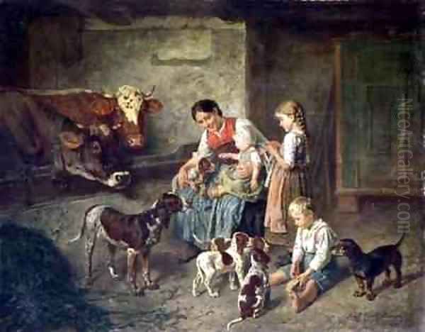 Contentment Oil Painting by Adolf Eberle