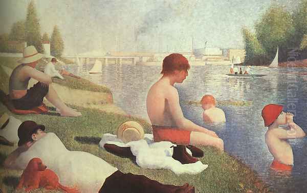 Bathing At Asnieres 1884 Oil Painting by Georges Seurat