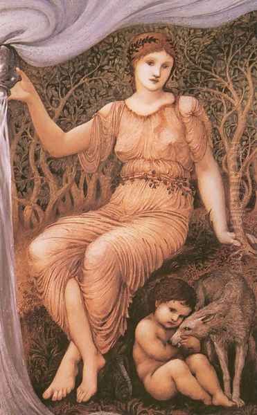 Earth Mother Oil Painting by Sir Edward Coley Burne-Jones